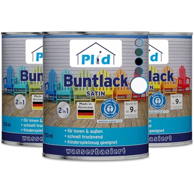 Produktbild von Plid Buntlack 2in1 Weiß 2,25 l, für Holz und Metall innen und außen
