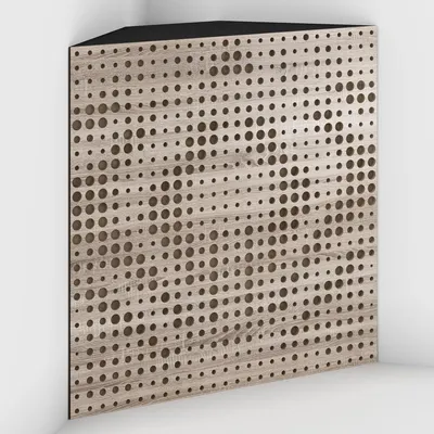Produktbild von 2er-Pack–Akustik-Bassfalle "Universe-F" mit Samtstoff zur Montage in der Ecke unter der Decke |50x50x10cm|Behandlungen [UNIVERSE-10 Sonoma|Beige]