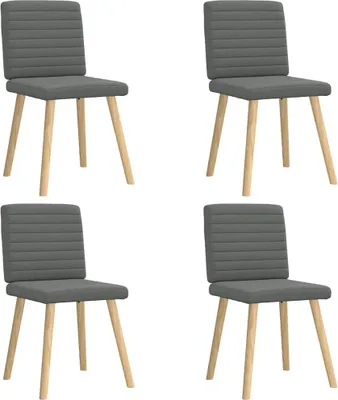 Image de Chaises à manger lot de 4 gris foncé tissu