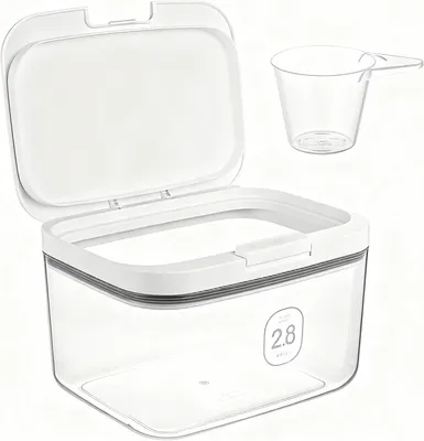 Aufbewahrungsbox für Waschmittel 2,8 L, transparent, 20,5x16,5x14 cm