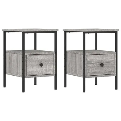 Immagine prodotto di Comodini 2pz Grigio Sonoma 34x36x50 cm in Legno Multistrato