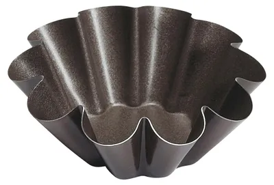Produktbild von Flachboden-Briocheform mit Antihaftbeschichtung, 10 Rippen, Ø 7,5 cm, H 3 cm