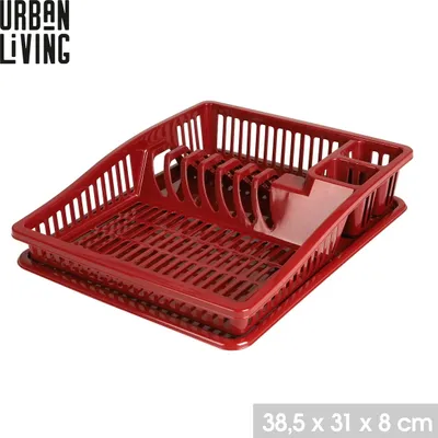 Produktbild von Urban Living Abtropfgitter 38,5 x 31 x 8 cm Geschirrablage 43219 Rot