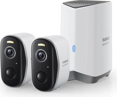 Immagine prodotto di Kit di monitoraggio esterno Baseus Security N1 Plus Dual 2K (2 telecamere) - Bianco