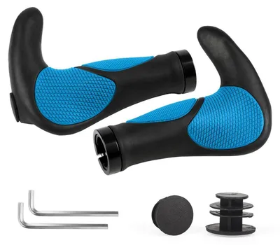 Produktbild von Fahrradgriffe Ergonomisch mit Lock-On Design Horn 22 mm Rutschfest Blau