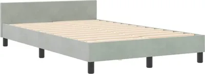 Zdjęcie produktu dla Łóżko Tapicerowane 120x200 Szare ze Stelażem Jednoosobowe do Sypialni