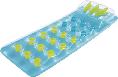 Produktbild von Bestway 43015 Luftmatratze Beach Bed | Aufblasbare Pool Liege 188 x 71 cm mit Kopflehne | Badespaß fürs Wasser (blau)