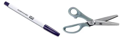 Produktbild von Zackenschere 8,5 Zoll, 22 cm & selbstlöschender Trick-Marker, violett