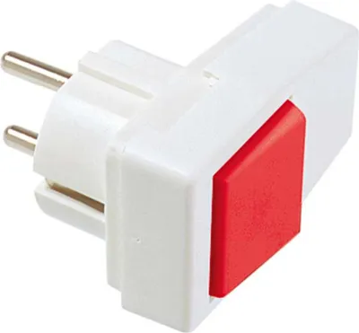 Produktbild von BACHMANN Schutzkontaktstecker, mit Wippenschalter beleuchtet weiß