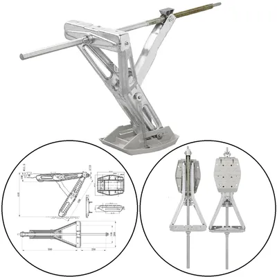 Produktbild von 1 x Wohnwagen Stütze 605x280mm H470mm 1000Kg Kurbelstütze + Stützplatte Anhänger