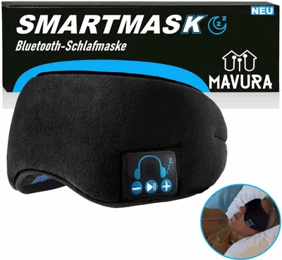 Immagine prodotto di SMARTMASK - Maschera per il sonno Bluetooth intelligente Maschera per gli occhi con occhiali 3D per aiutare ad addormentarsi