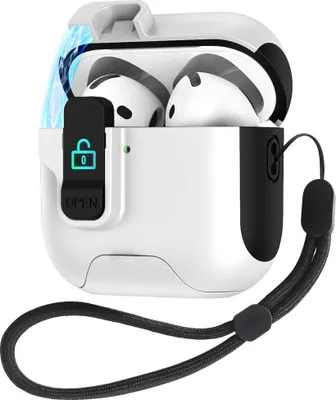 Immagine prodotto di INF Custodia protettiva bianca in TPU per AirPods 4 - Antiurto e con supporto