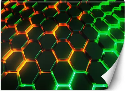 Produktbild von Vlies fototapete Neonformen 3D-Abstraktion 100x70 cm Feeby Grün inkl. Kleber einfache Montage