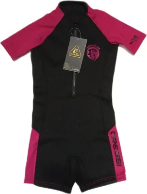 Produktbild von Cressi Little Shark Jr Shorty 2mm Kinder Neoprenanzug SchwarzRosa 56 Tauchen Schwimmen
