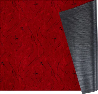 Produktbild von Küchenläufer RAHMA Industrie Spritzer pflegeleicht hochwertig Flurläufer Küchenteppich 67x140cm Rot Robust Teppichläufer