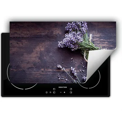 Produktbild von DarHaus Herdabdeckplatte 90x52 cm Anti Rutsch Matte Aufrollbar, Lavendel - Holz