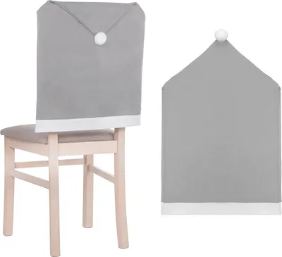 Produktbild von SPRINGOS Stuhlhusse Weihnachtsmann-Mütze Stuhlüberzug Rücklehne Ausmaß: 48x68 cm Weihnachtsdekoration Weihnachten (Grau)