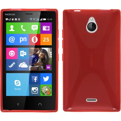 Produktbild von PhoneNatic Case kompatibel mit  Nokia X2 - rot Silikon Hülle X-Style + 2 Schutzfolien