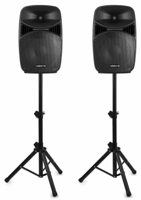 Imagen del producto de Sistema de altavoces activos PA - 800 W - 12 pulgadas (woofers) - Bluetooth - Para suelo - Plástico - Ideal para DJs y fiestas