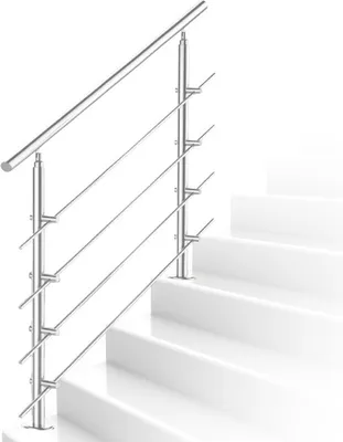 Produktbild von Hengda Geländer Treppengeländer Edelstahl Handlauf für Innen und Außen geeignet 120cm mit 4 Querstreben