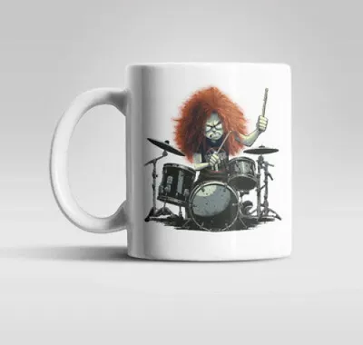 Produktbild von Crazy Metal Drummer Kaffeetasse Teetasse