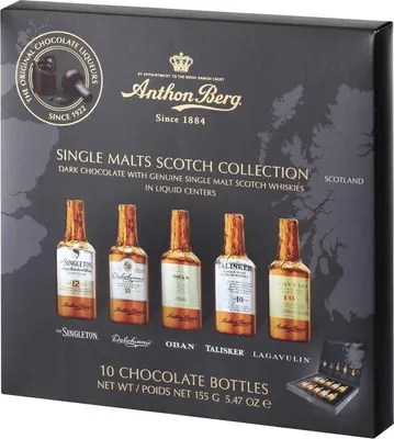 Produktbild von Anthon Berg Single Malts Scotch edel gefüllt mit Whisky Genuss 155g