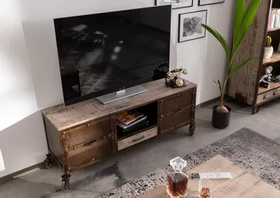 Produktbild von MASSIVMOEBEL24 TV-Board Mango 150x40x60 braun lackiert HEAVY INDUSTRY #219