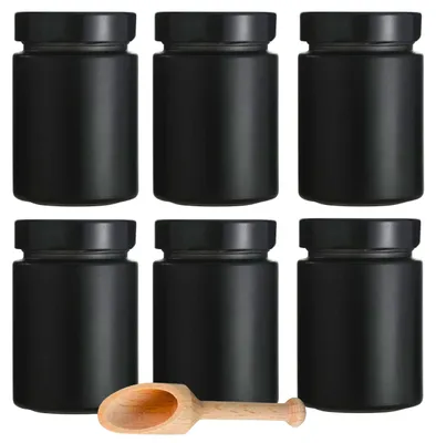 Produktbild von Set von 6 schwarzen Gewürzgläsern - 190 ml mit Ausgießer