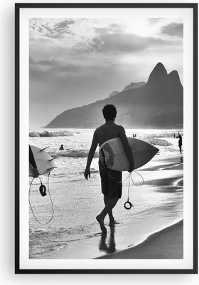 Produktbild von Gerahmtes Poster - Schwarzer Rahmen - Meer Welle Surfen - 61x91,5 cm - Wand Bild - Wanddeko - Wandbilder - Kunstposter - Wandposter - Bilderrahmen - Bilder - Kunstdruck - Wandbild - P2BPA61x91-3745