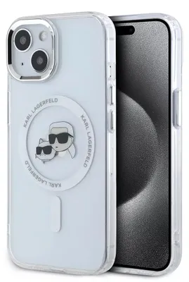 Image de Karl Lagerfeld Klhmp15Shlskch Iphone 15 6.1 Biały/White Hardcase Iml Metal Karl&Choupette Head Magsafe