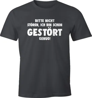 Produktbild von Herren T-Shirt Bitte nicht stören ich bin schon gestört genug Spruch Sprüche Fun-Shirt Moonworks® dunkelgrau XXL