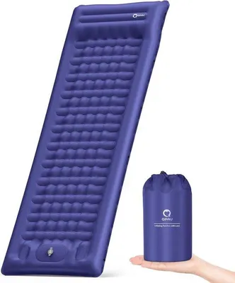 Image de Matelas de camping gonflable automatique avec pompe à pied - 12 cm d'épaisseur, imperméable
