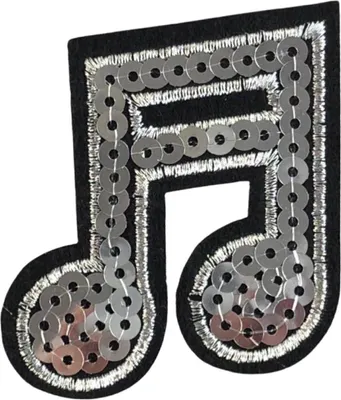 Produktbild von Musiknoten-Pailletten-Emblem-Aufnäher zum Aufbügeln