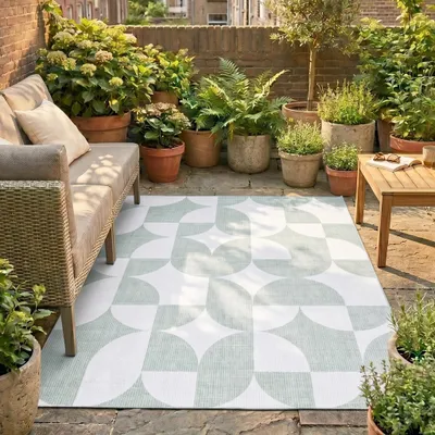 Image de Volero - Tapis d'extérieur - Groovy Tiles Vert - 160x230 cm