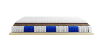 Zdjęcie produktu dla Materac dwustronny pocketowy Cassia 200x200 cm piankowy hipoalergiczny z 7 strefami komfortu z matą kokosową i końskim włosiem H3/H4 grubość 22 cm
