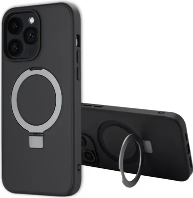 Image de Accezz Ring Stand Backcover avec MagSafe pour l'Apple iPhone 14 Pro Max - Noir