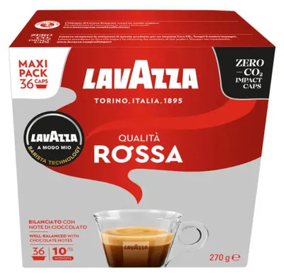 Obrázok produktu pre Lavazza A Modo Mio Qualita Rossa, Kávová kapsula, Espresso, A Modo Mio, 36 šálok, 10/13, Viacfarebný