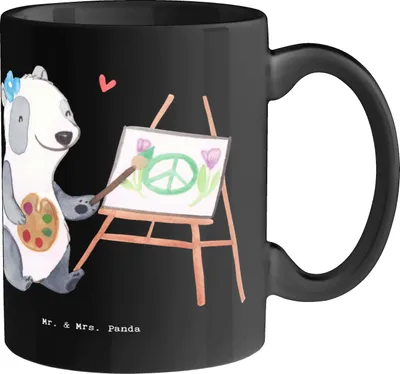 Produktbild von Mr. & Mrs. Panda Teepott Künstlerin Chaos - Schwarz - Geschenk, Kreativität, Teetasse, Tasse, Beruf, Berufe, Kunstschaffende, für kaffee, Kunstwelt, angewandte Kunst