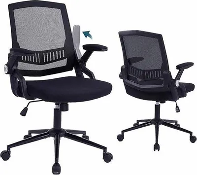 Produktbild von Famanu Bürostuhl ergonomisch mit klappbaren Armlehnen - Schwarz