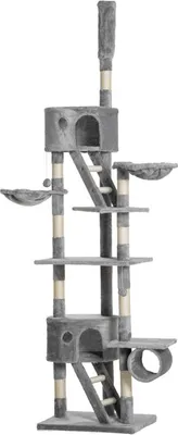 Produktbild von Katzenkratzbaum 240-260cm, deckenhoch, Kletterbaum, Sisalseil, für große Katzen (Light Gray)