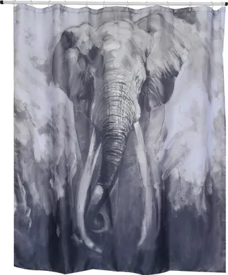 Produktbild von Spirella Anti-Schimmel Duschvorhang - Anti-Bakteriell, waschbar, wasserdicht, Polyester, „Elefant“ 180x200cm