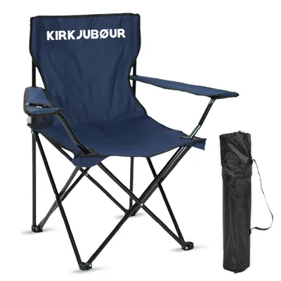 Produktbild von KIRKJUBØUR® "Njörd" Campingstuhl, mit Armlehnen & Getränkehalter, wasserabweisend, inkl. Tragetasche, ideal für Outdoor & Camping navy | KJ-26