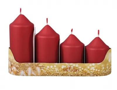 Immagine prodotto di Nohel Garden candele dell'Avvento TIERED metallo opaco d5x7/8/10/12cm 4pcs