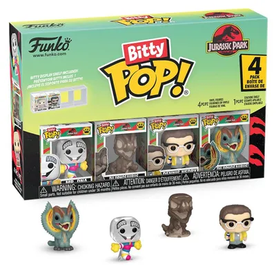 Produktbild von Funko FK92955 - Jurassic Park Bitty POP! Vinyl Figuren 4er-Pack Mr. DNA 2,5 cm - Neu