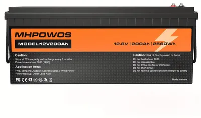 Obrázek produktu pro Lithiová baterie 12V 200Ah - LiFePO4 - Baterie pro obytné vozy - Baterie pro solární systémy - Baterie pro lodě - 4000+ cyklů nabíjení/vybíjení