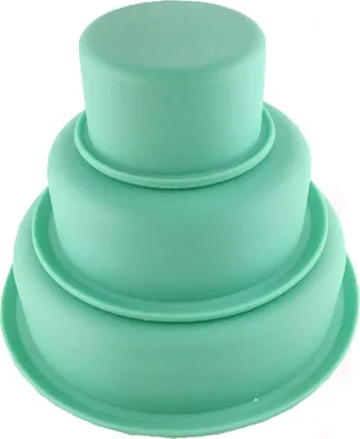 Obrázok produktu pre sada 3 silikónových okrúhlych foriem na tortu Silikónové formy na pečenie tort a koláčov na pečenie, sada 3 foriem na tortu, 7, 14 a 19 cm silikón, zelená