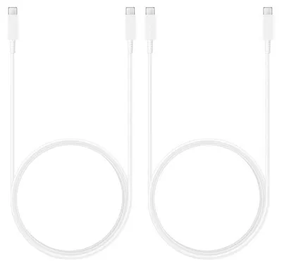 Produktbild von 2x Schnell-Ladekabel USB-C 1.8m 5A weiß für Xiaomi Redmi A3 12 5G 10 10c beidseitig USB Typ C Anschluss