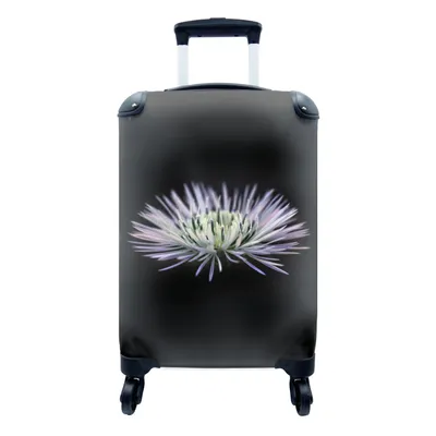Produktbild von MuchoWow® Koffer Handgepäck Trolley Rollkoffer Kleine Reisekoffer mit 4 Rollen - Blume - Lila - Hell - Cabin Size < 55x40x23 cm & 55x40x20 cm - Fotokoffer - Kabinenkoffer - Boardgepäck - Reise-Box - Reisekoffer - Reisegepäck - Koffer mit Bild - Trolley für Kinder