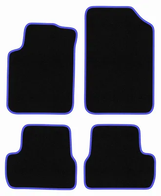 Produktbild von Velours-Fußmatten für Citroen C3 I 2002-2009 (Schrägheck) – 4-tlg, Schwarz/Blau, passgenau – Wielganizator CARLUX