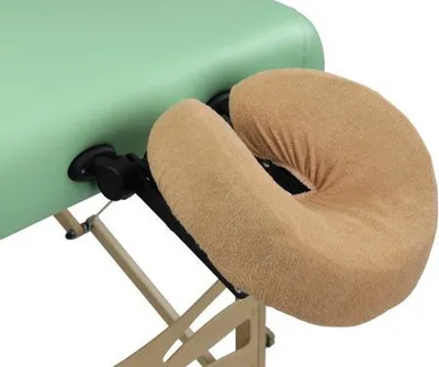 Produktbild von Habys Frottee Kopfstützenbezug mit Gummizug Spannbezug Massageliege Kopfpolsterbezug Beige - Der perfekte Schutz für Kopfpolster und Nackenkissen